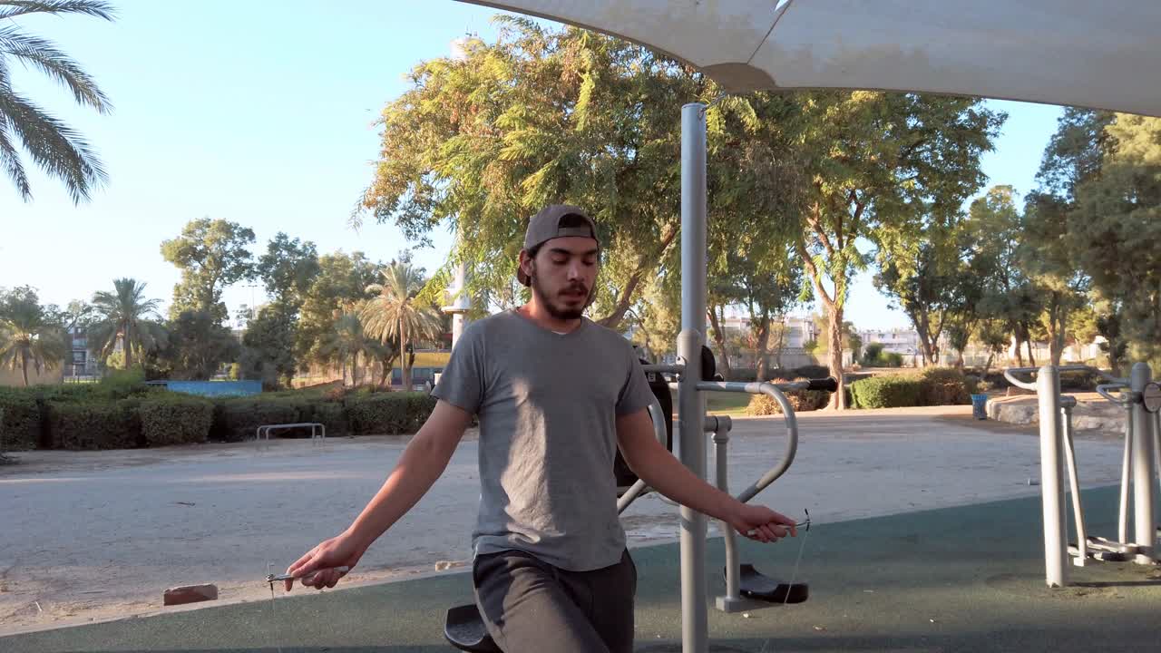 man jumping on skipping rope