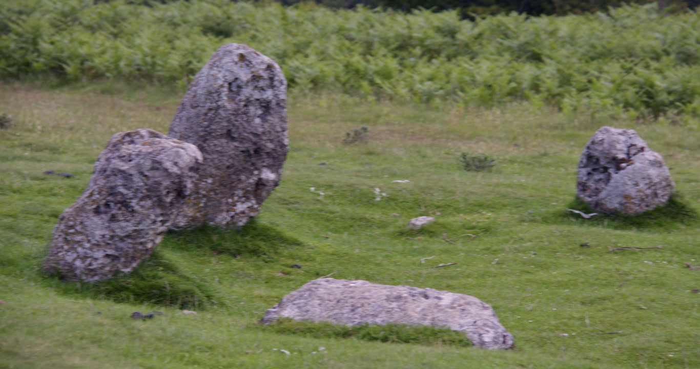 Mid panning shot of Birkrigg stone circle near Ulverston