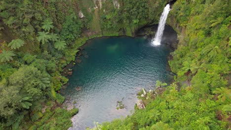 Paisaje-Natural-Aislado-De-Las-Cataratas-De-Omanawa-En-La-Bahía-De-La-Abundancia,-Tauranga,-Isla-Del-Norte,-Nueva-Zelanda