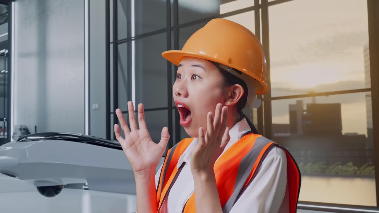 사무실 에서 놀라운 건설 노동자