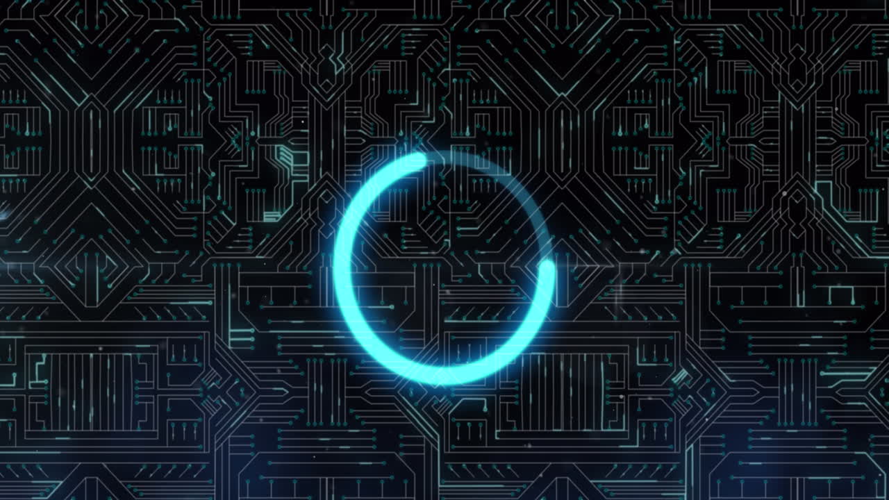 animación del anillo de carga de datos a través de la red de conexiones