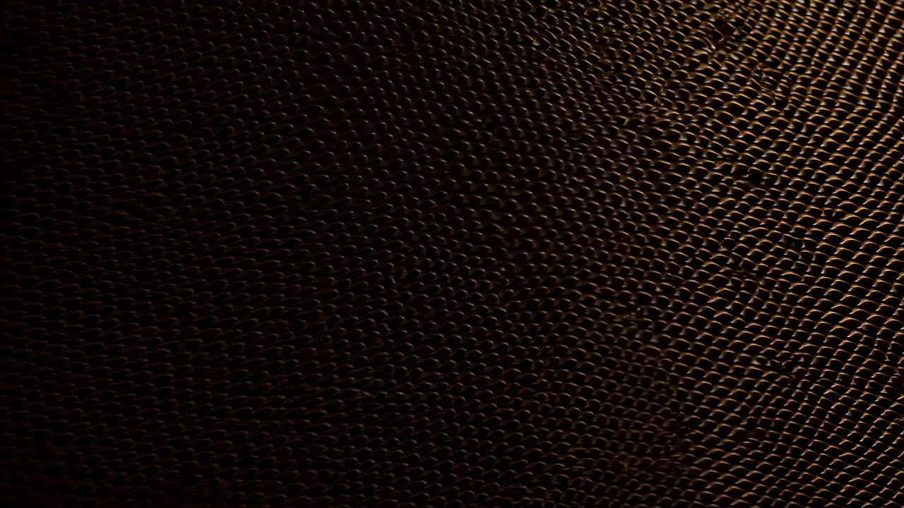 Detailní statická scéna s logy, na tmavém pozadí s texturovaným vzorem, s texturou tmavého pozadí z texturovaného materiálu, z čelního pohledu na loga, s hnědými a bílými akcenty.