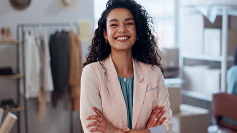 designer woman, arms crossed