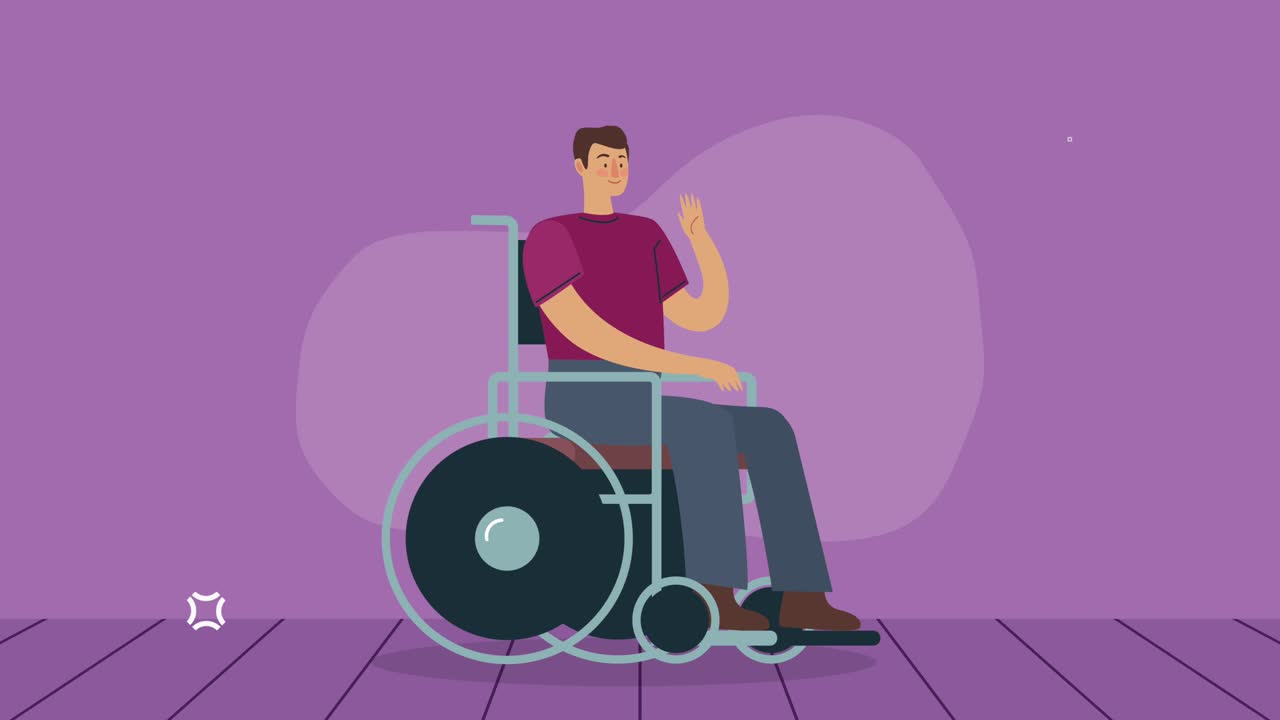 disabled man in wheelchair character