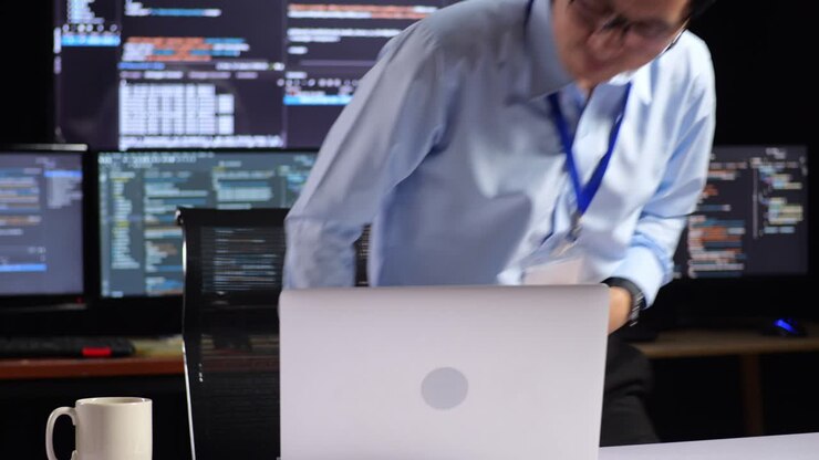 Programmerer jobber sent på natten på en laptop