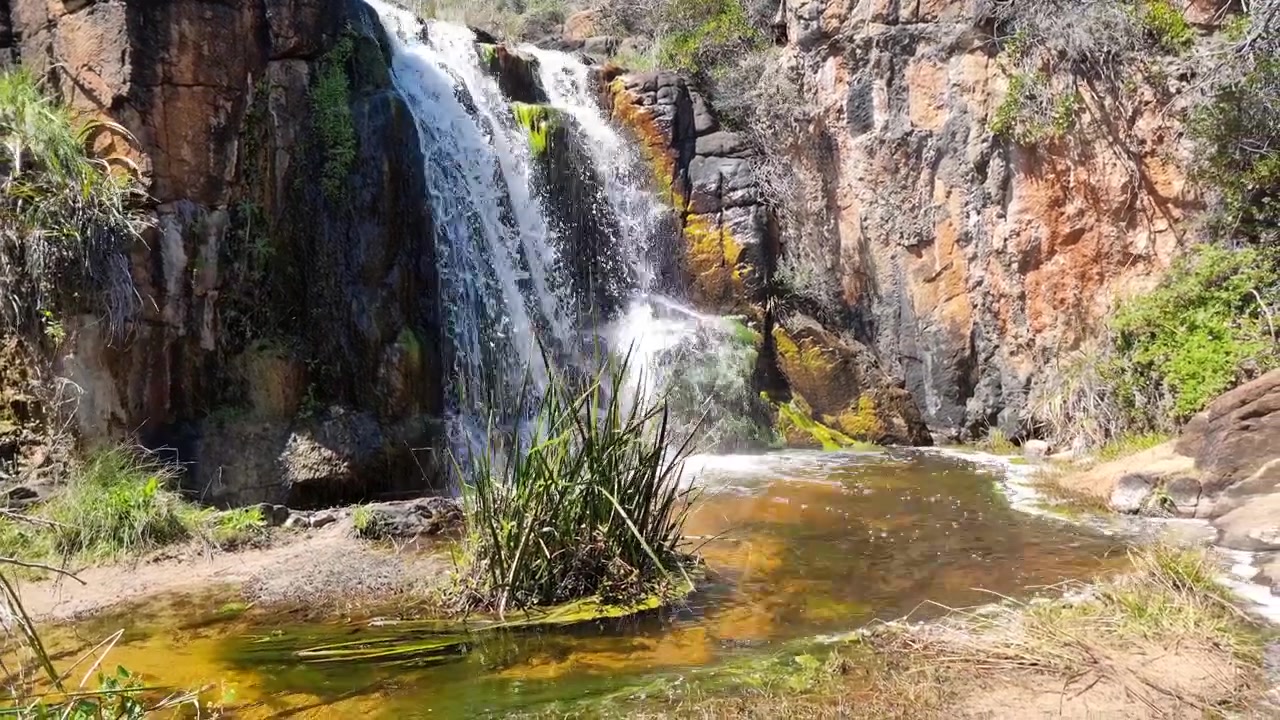 Una cascata costiera, raggiungibile con un'escursione, conduce a questa bellissima cascata invernale australiana.