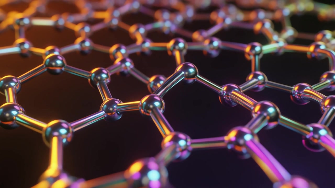 Abstract 3D Visualization of Graphene Molecular Structure
