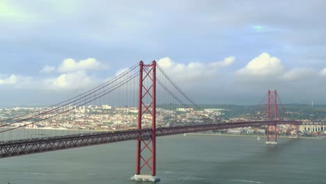 timelapse of large bridge in lisbon