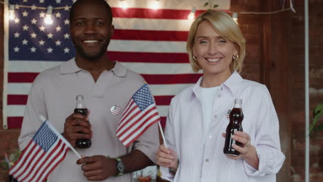 friends celebrating america's independence day