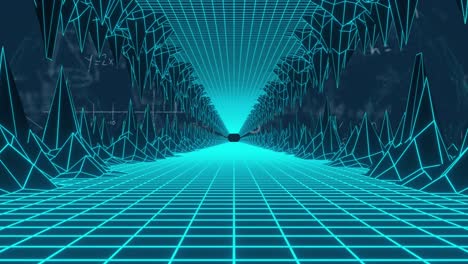 animación de fórmulas matemáticas y espacio digital en el fondo de la marina.