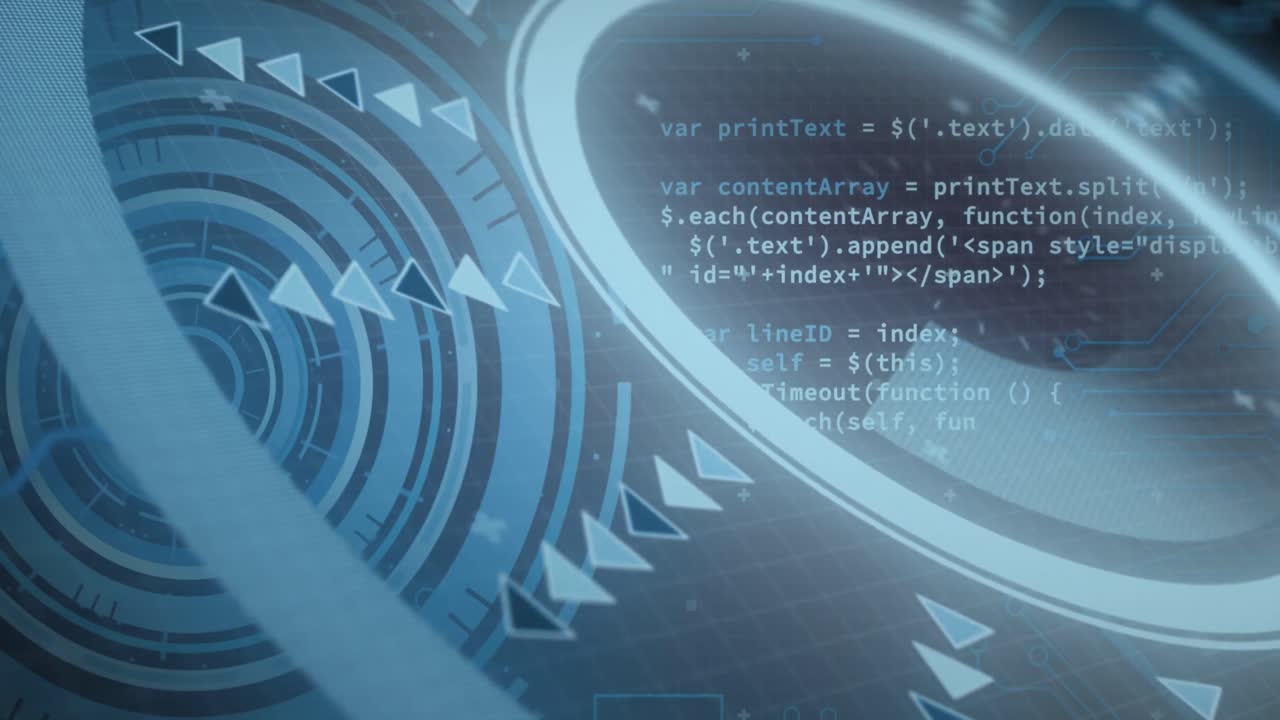 animación del procesamiento de datos sobre el escaneo del alcance