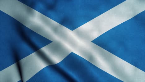 la bandera de escocia ondeando en el viento. la bandera nacional de escocia. el signo de escocia animación de bucle sin costuras. 4k