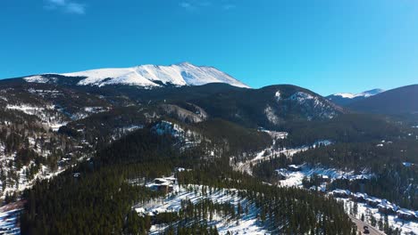 panoramic view of beautiful colorado rocky mountains in winter covered in snow