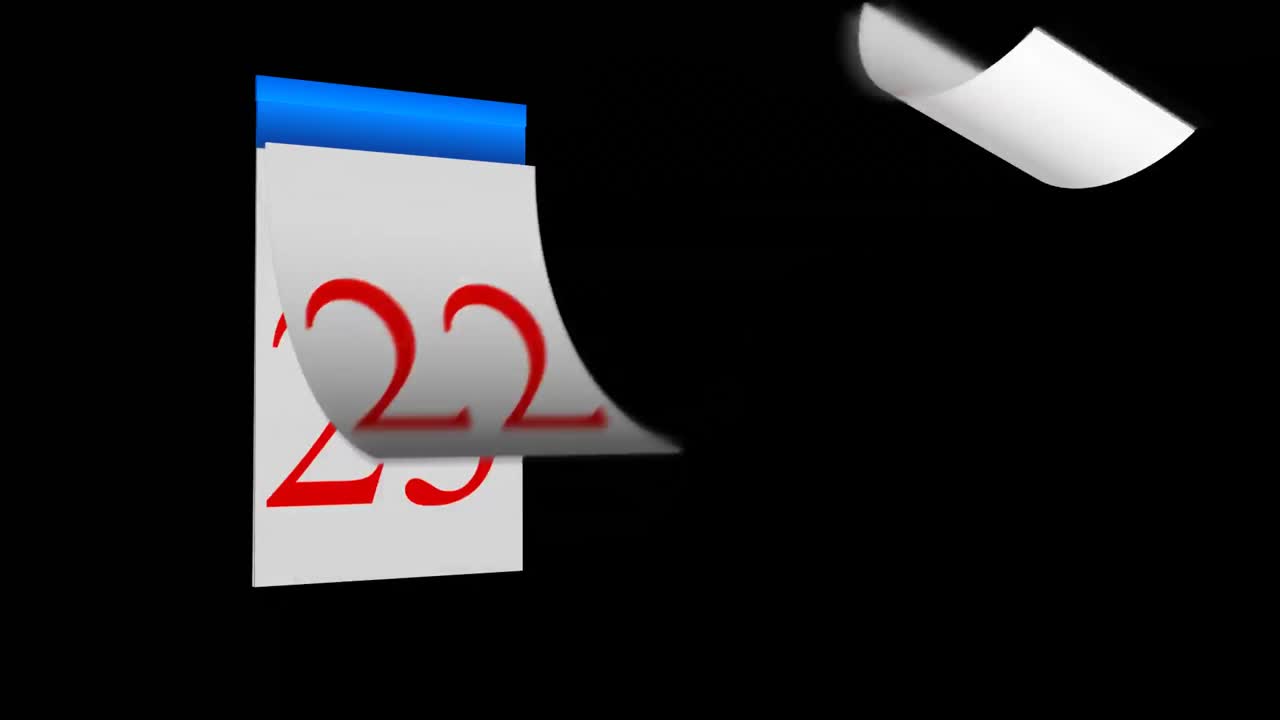 calendario con páginas en movimiento