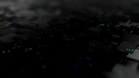 abstract high tech digital technology background made of particles and metallic plates.