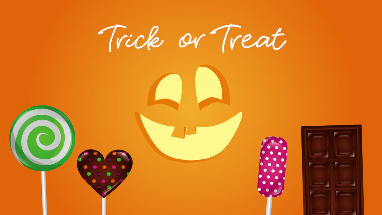 caramelle dolci di halloween e faccia di zucca