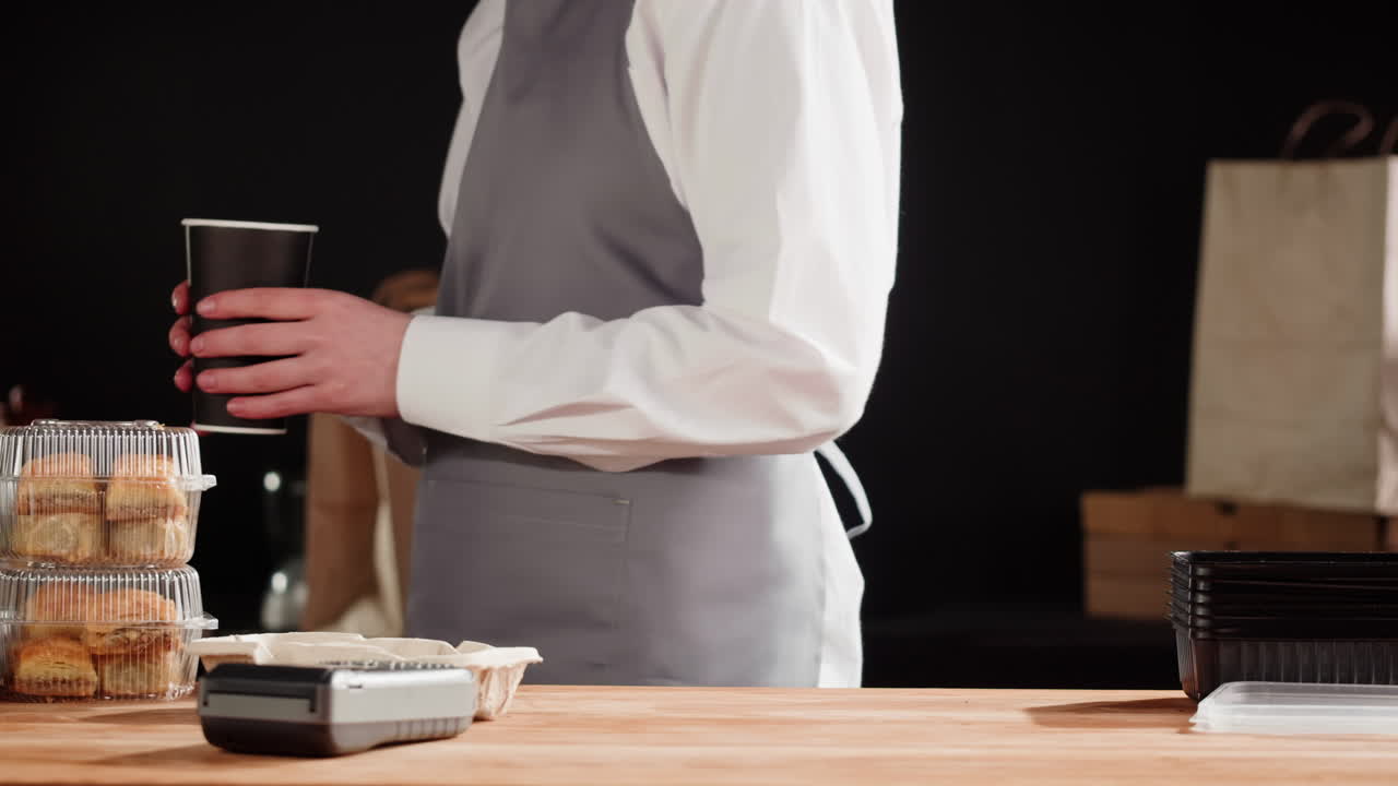 Food Service Employee Preparing Orders