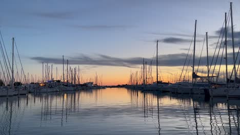 sunset in grande motte, france