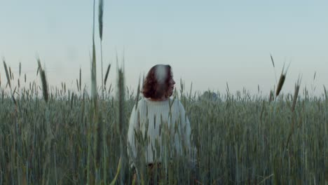 woman in a wheat field