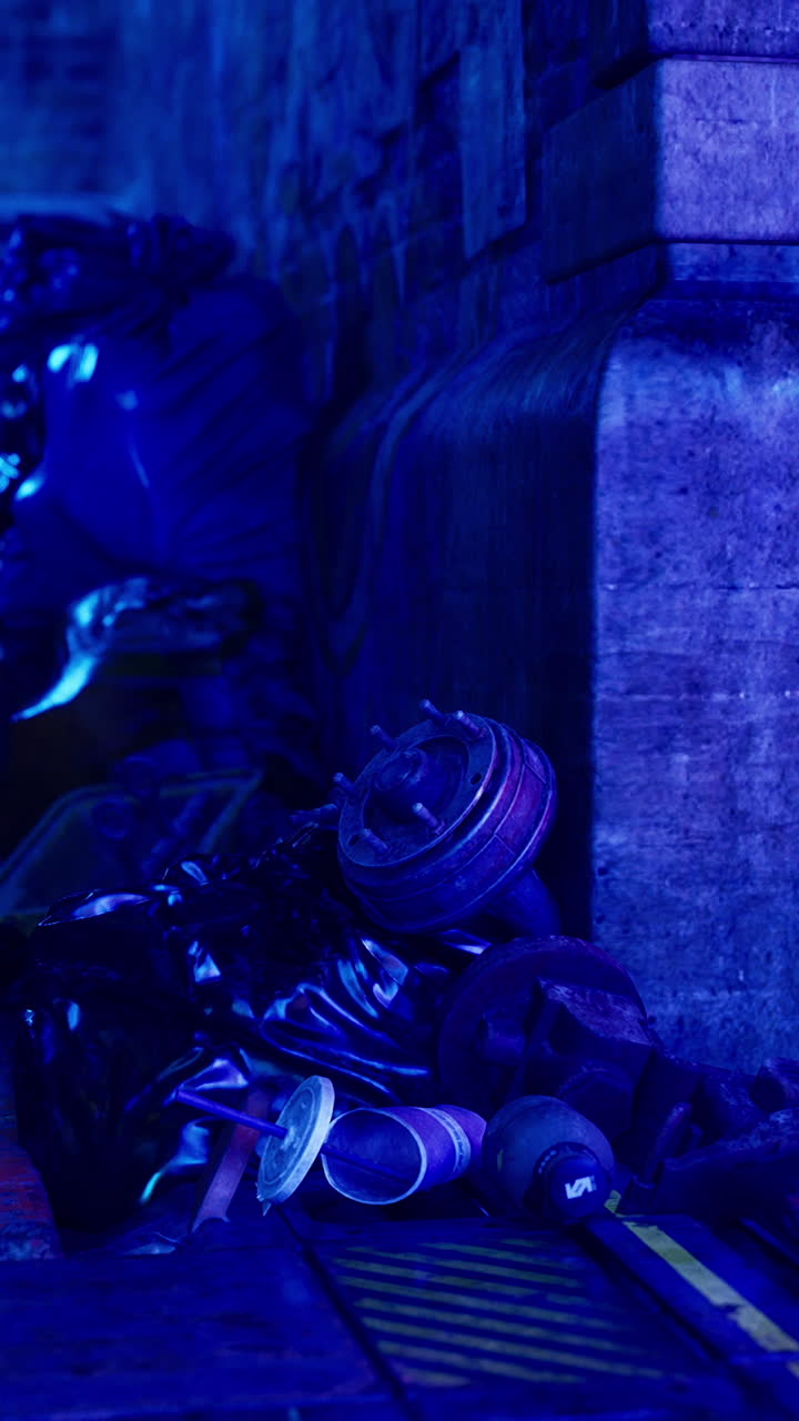 мусор и автозапчасти в переулке