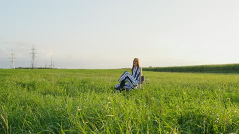 woman in a field