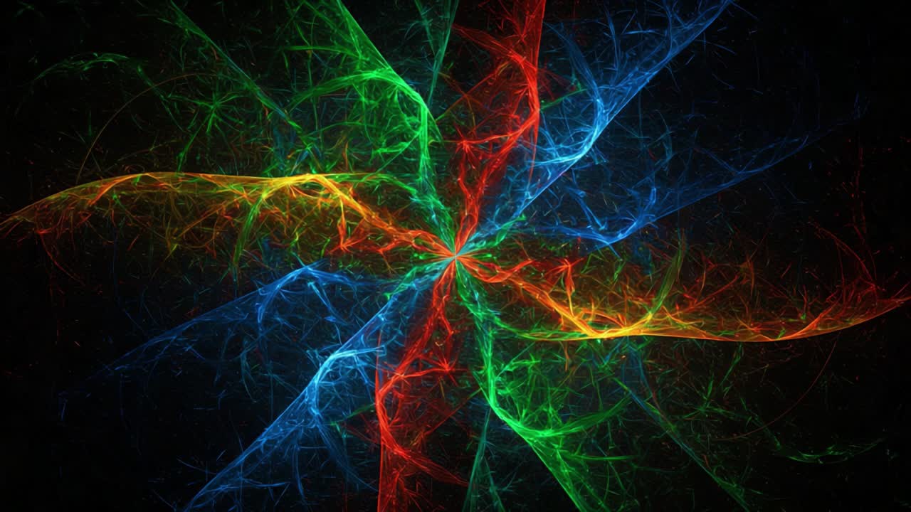 A Stunning Display of Fractal Art: Vibrant Colors Merge in Intricate Patterns Offering a Mesmerizing Visual Experience for Enthusiasts of Digital Graphics