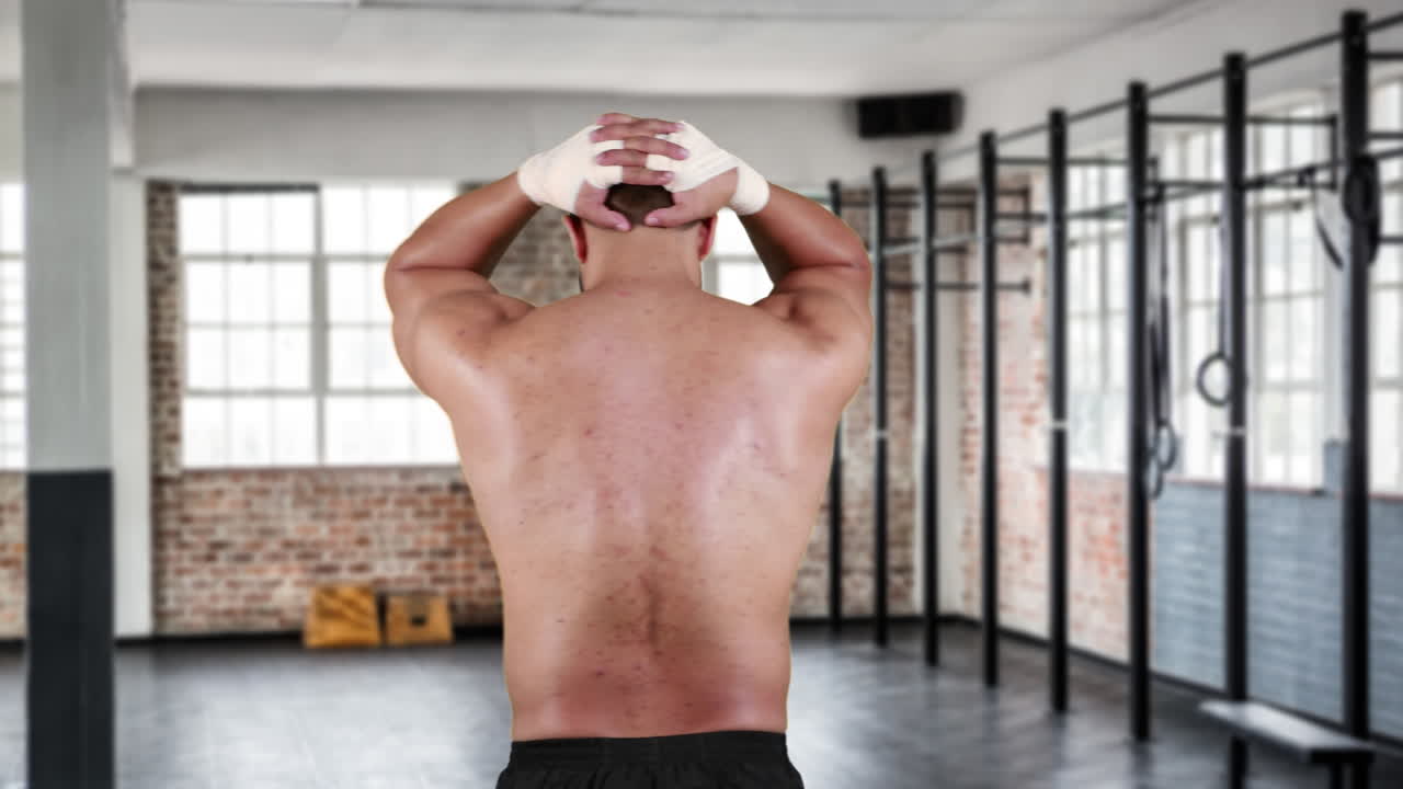 atleta estirando su cuello 4k