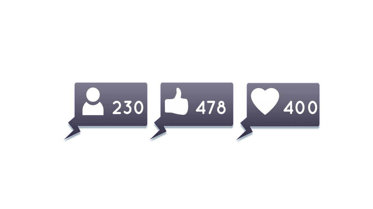 Social media icons with numbers 4k