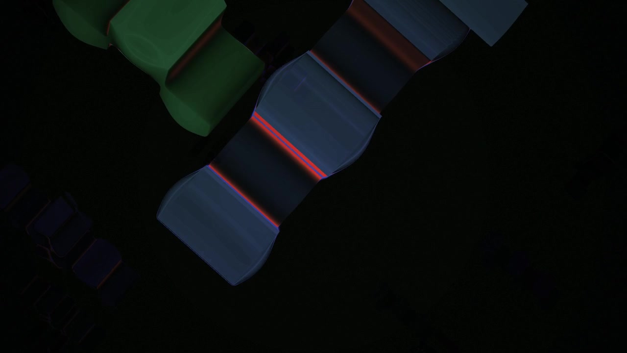 Futuristic Abstract Geometric Shapes with Glowing Blue Object