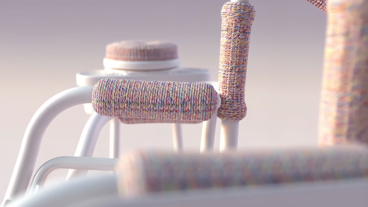 Close-up of Colorful Woven Textile Texture on White Object