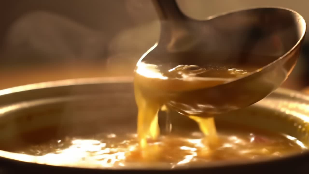 Steaming Bowl of Delicious Soup: A Visual Journey Through the Art of Cooking and the Comfort of Warm, Savory Flavors Captured in Rich Detail
