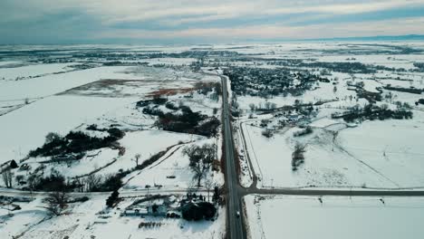 Marvelous-Scene-of-Snow-Covering-Wide-Landscape-Of-West-Coast,-Colorado,-USA