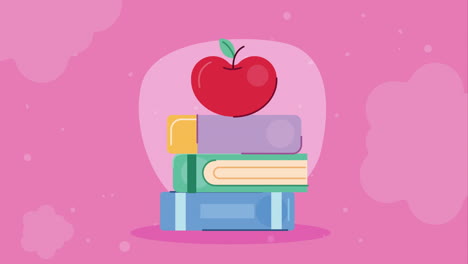 animación de la biblioteca de libros de texto