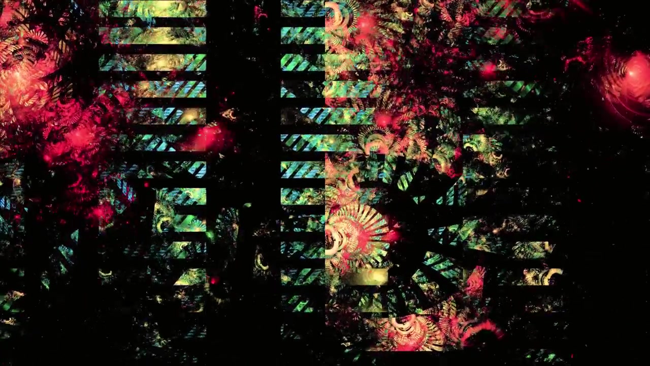 Colorful Abstract Fractal Animation with Glitch and Stripes