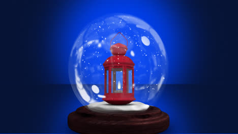 Animation-of-snow-globe-over-blue-background