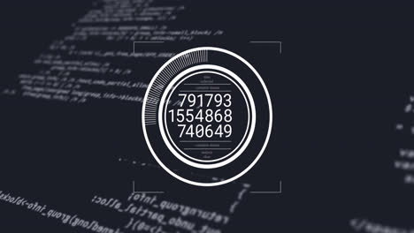 Animation of data processing over black background