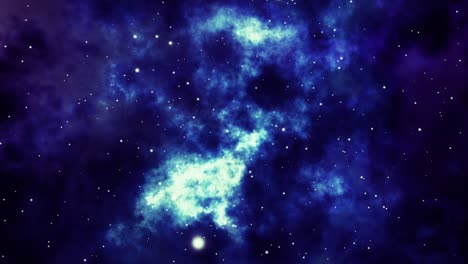 animación de volar a través de nebulosas y estrellas.
