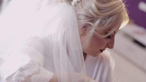 beautiful and lovely bride. pretty and well-groomed woman. slow motion