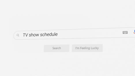 searching for tv show schedule on internet browser