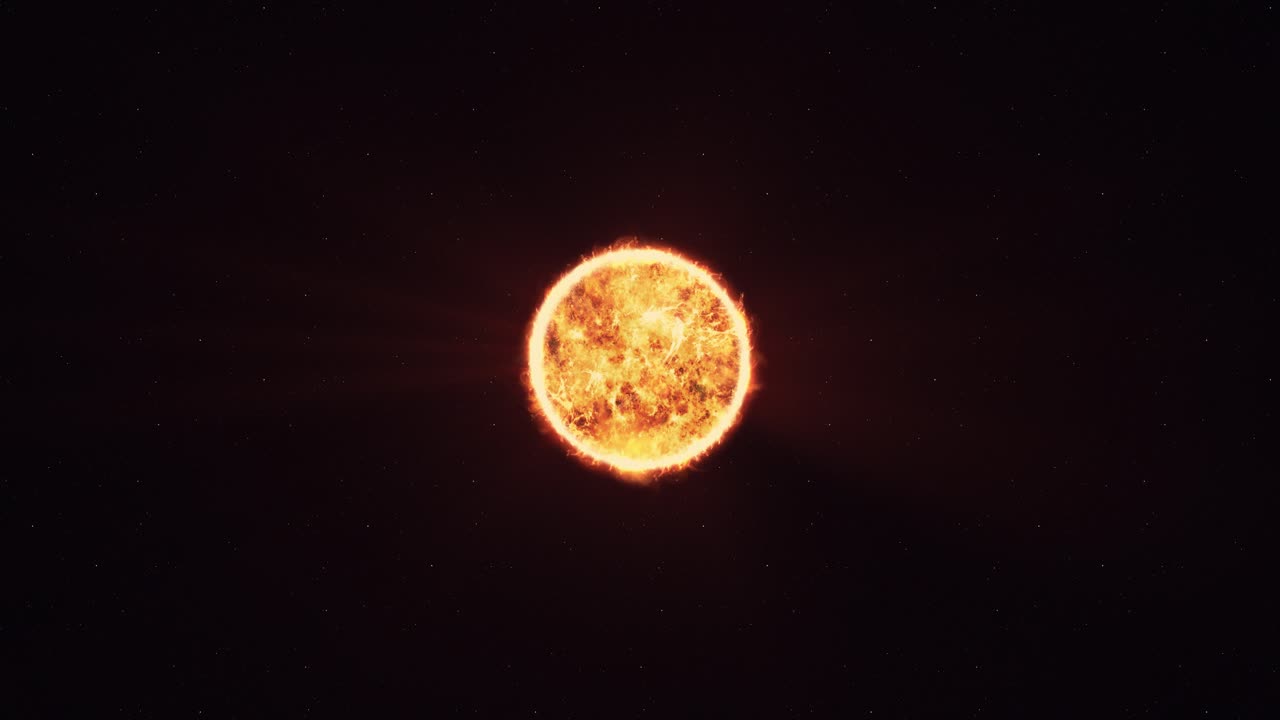The Sun centered in space. Wide black background