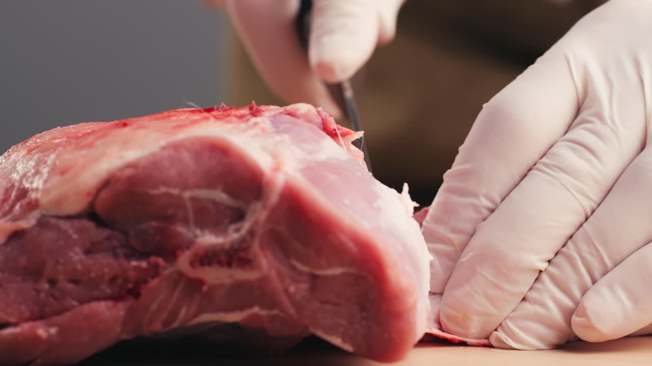 Butchering Raw Lamb