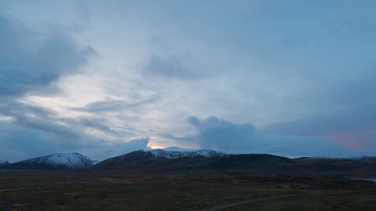 Rolvsøya Island, a mountain landscape in northern Norway