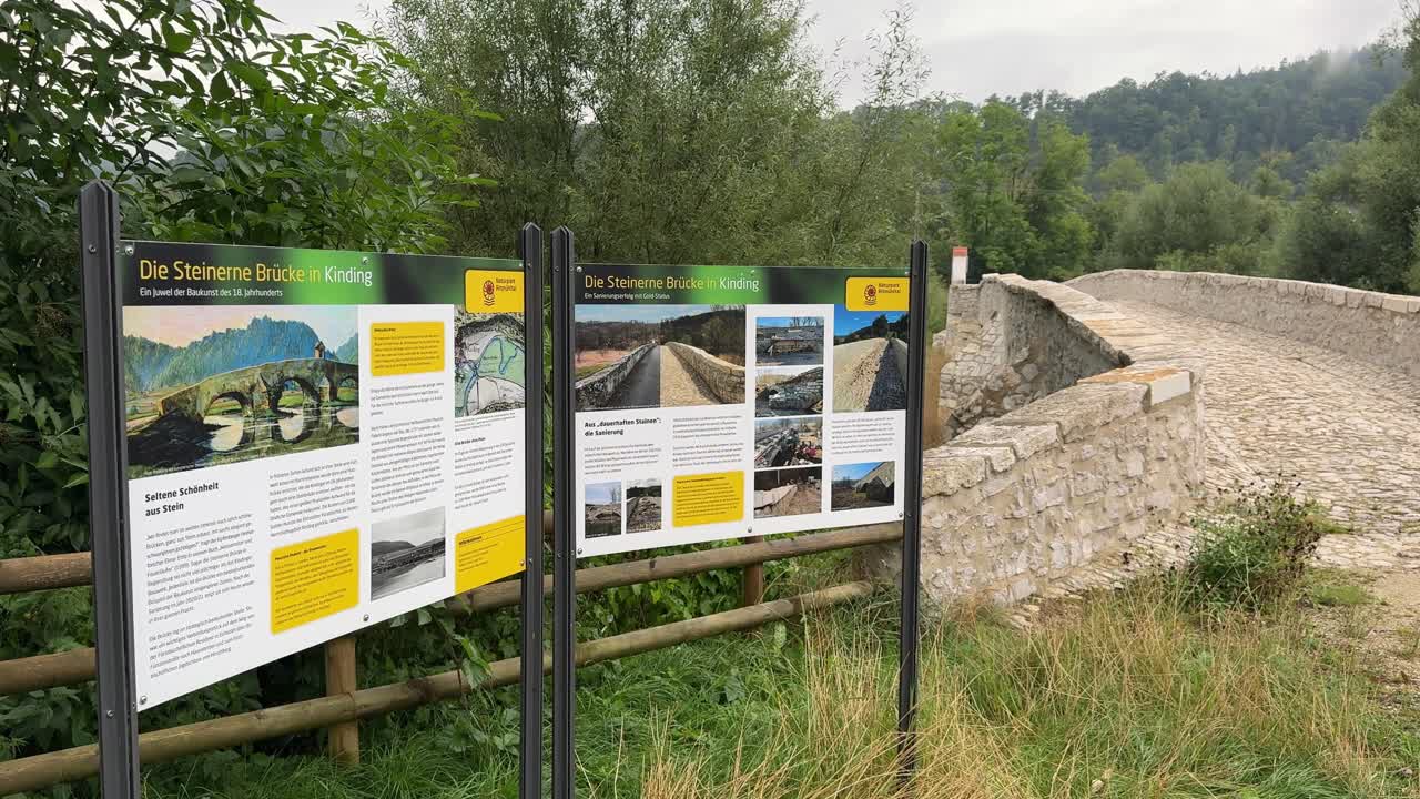 Next to Roman stone bridge in Kinding south germany Bavaria near Regensburg old roman stronghold