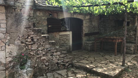 short video of a small stone house in humac, on the island of hvar, croatia