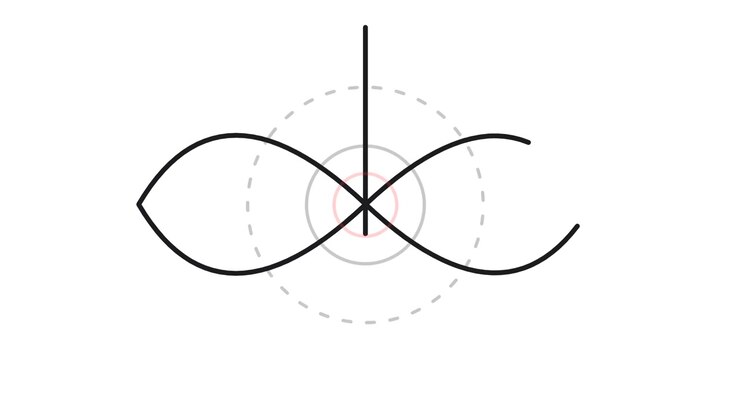 Disegno animato a linee geometriche di un simbolo dell'infinito