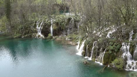 upper view of plitvice lakes national park. spectacular waterfalls, lakes and flora in croatia