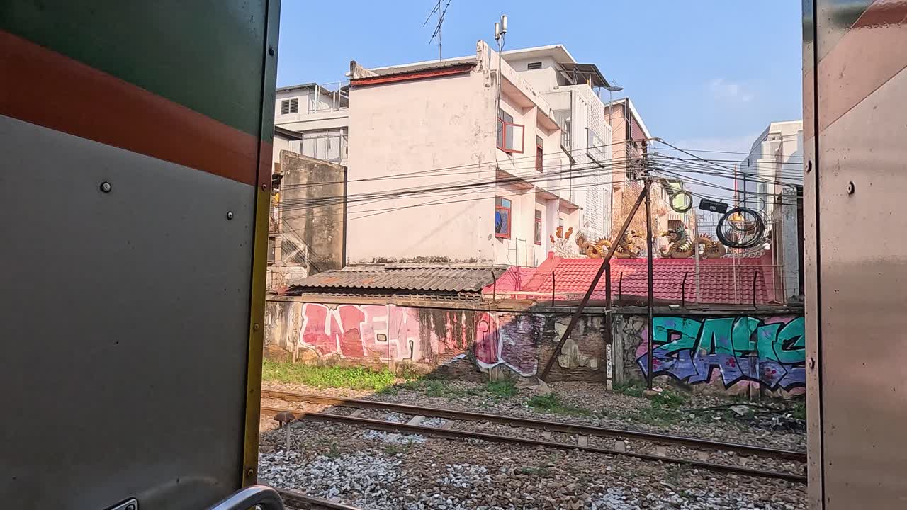 Urban Landscape with Railroad and Graffiti