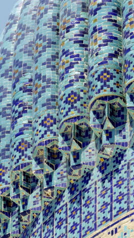 detail of a tile dome in uzbekistan