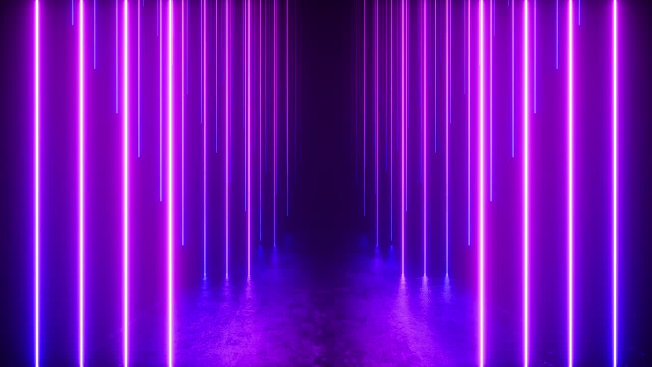 líneas de luz de neón rosa y púrpura fondo abstracto