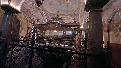 ornate sarcophagus in a historic church